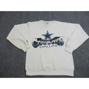 Vintage Dallas Cowboys Sweater Mens Medium White‎ NFL Football Crewneck 90s